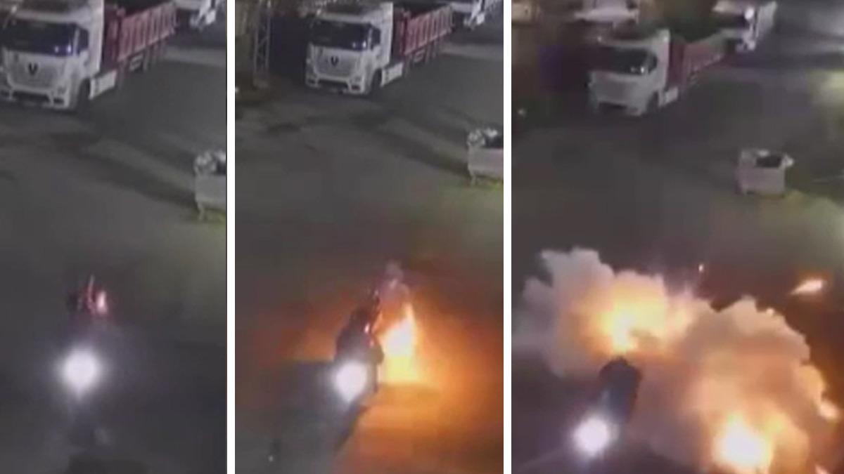Olayın adresi İstanbul: Fabrikaya atmaya çalıştığı patlayıcı elinde patladı! O anlar kamerada